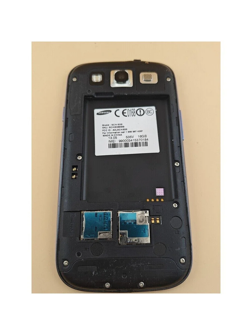 Samsung Galaxy S III SCH-I535 Verizon No Back No Battery For Parts/Repair As Is